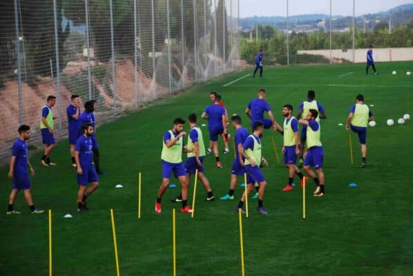 Training soccer inter action